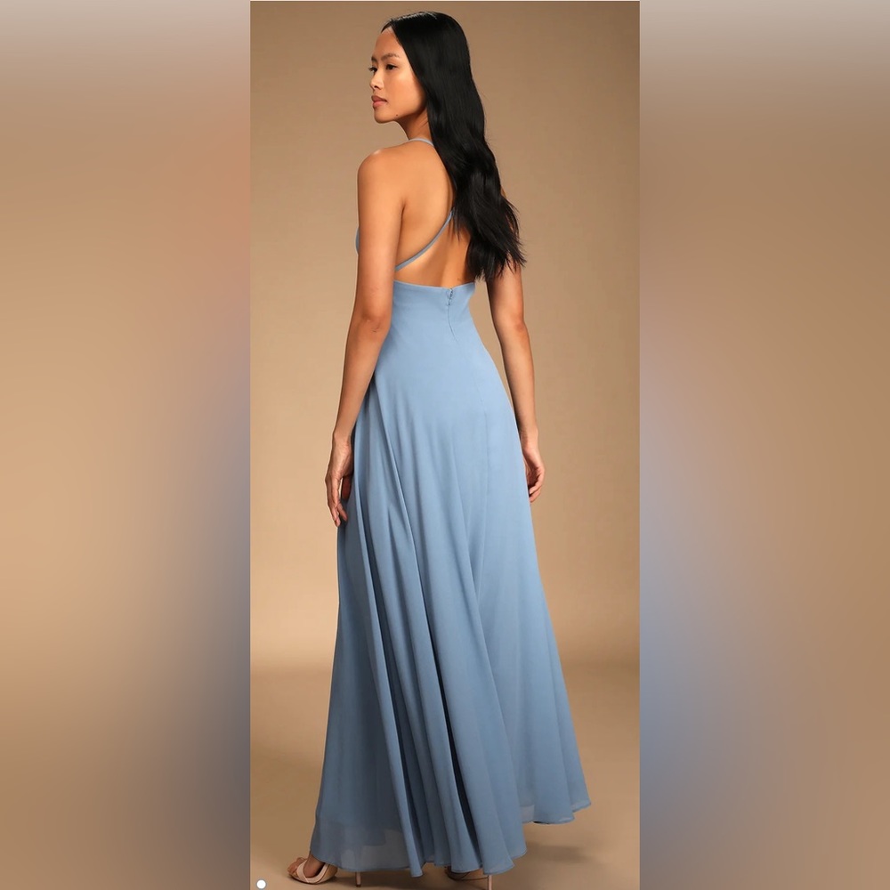 Slate blue maxi dress